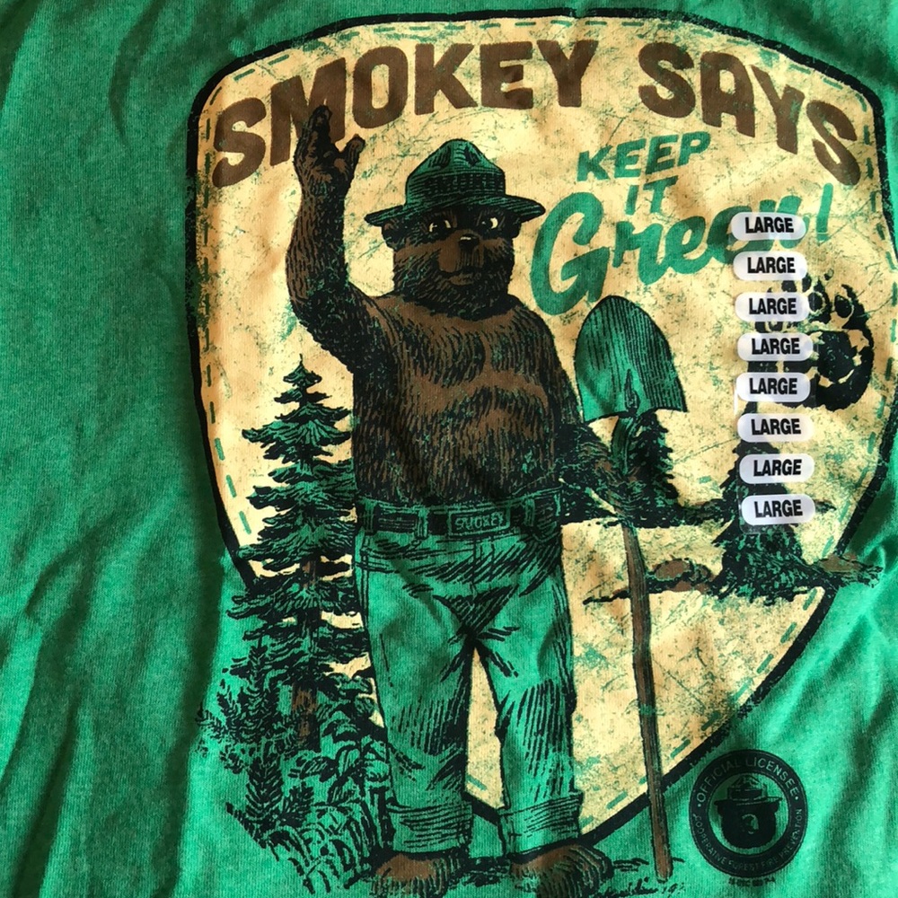 Smokey the bear t shirt